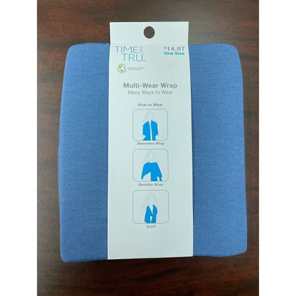 NWT Time and Tru Multi-Wear Wrap In Blue